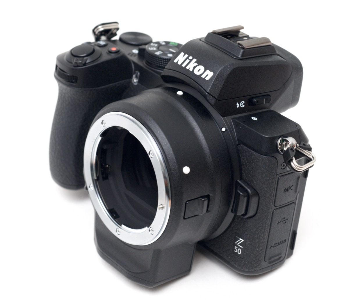 Nikon Z50 with FTZ adapter - tilted up