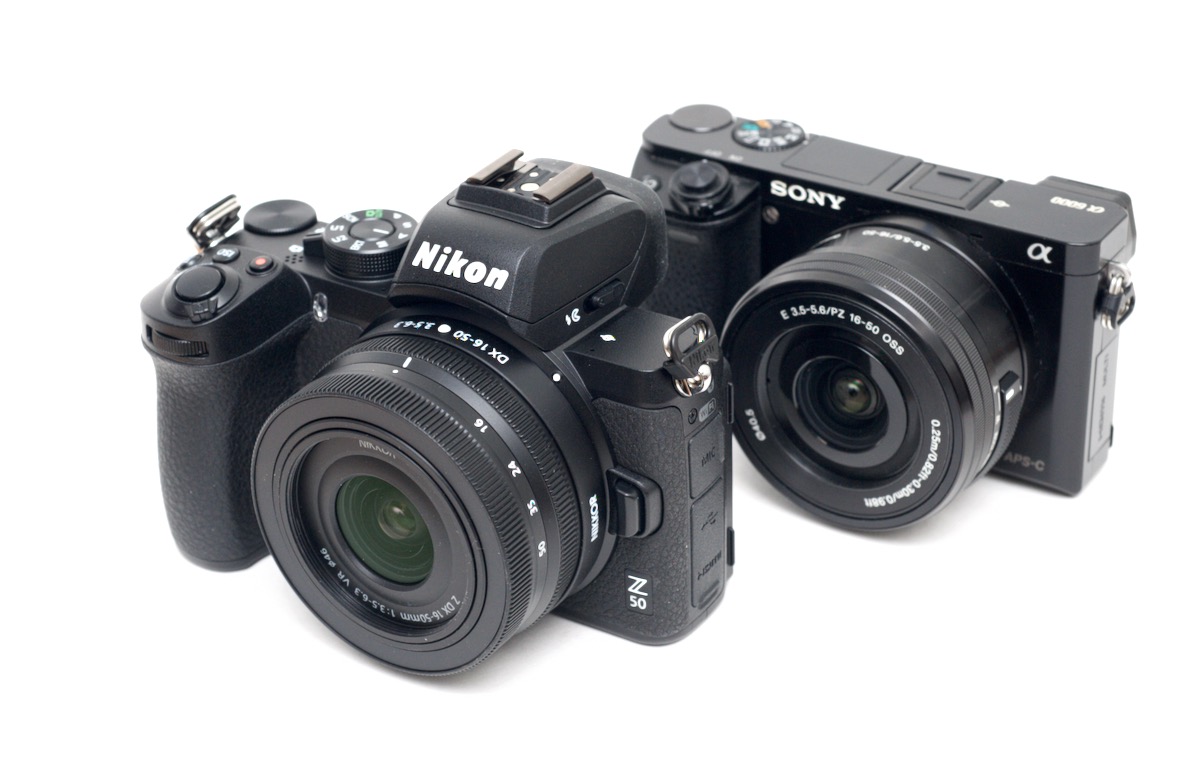 Nikon Z50 and Sony a6000 with kit pancake zoom lenses