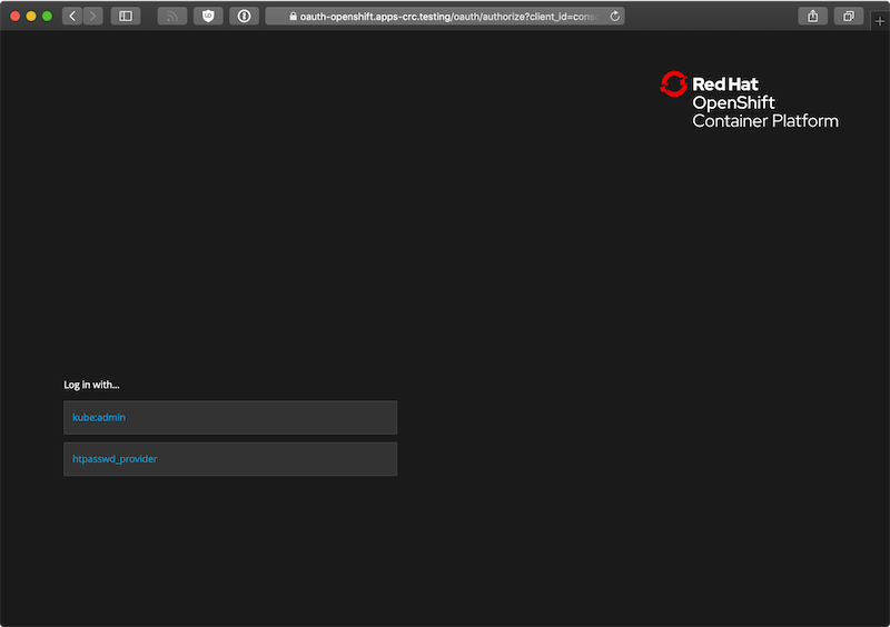 CRC Login screen