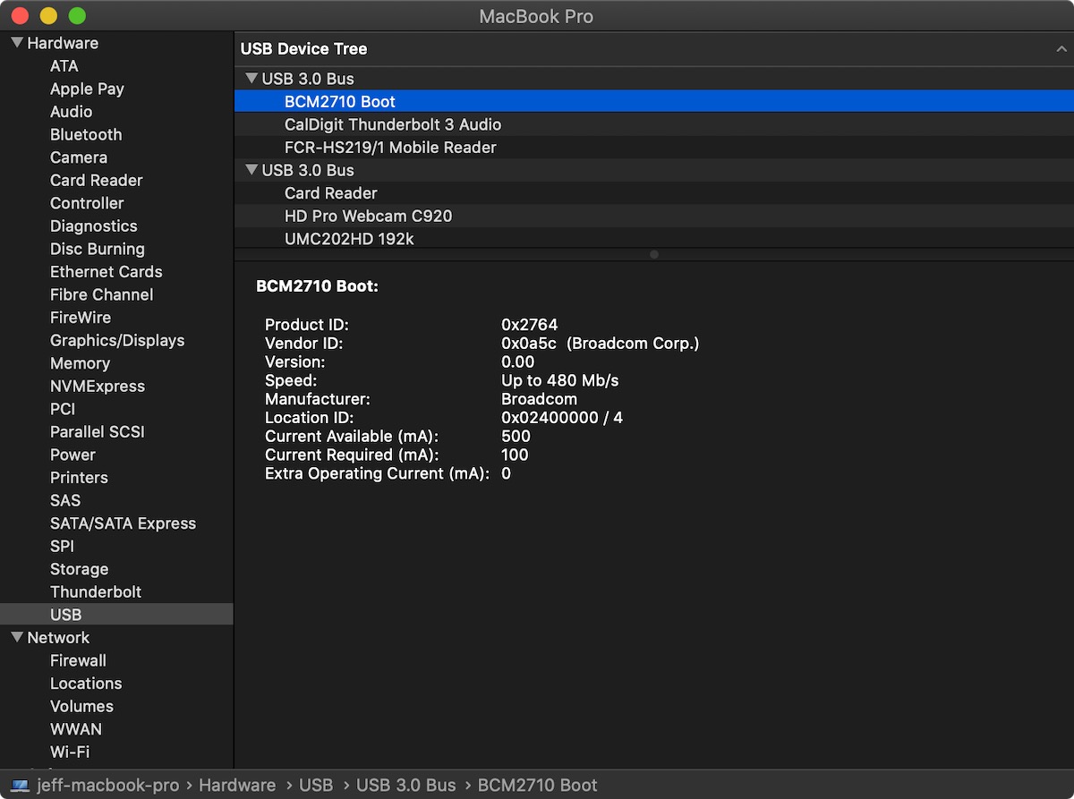 Raspberry Pi Compute Module shows as USB device in System Report on macOS