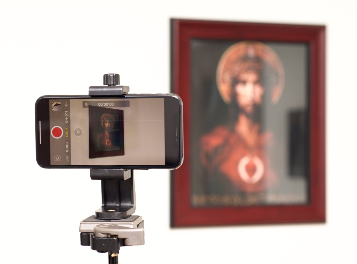 iPhone on Tripod for live streaming