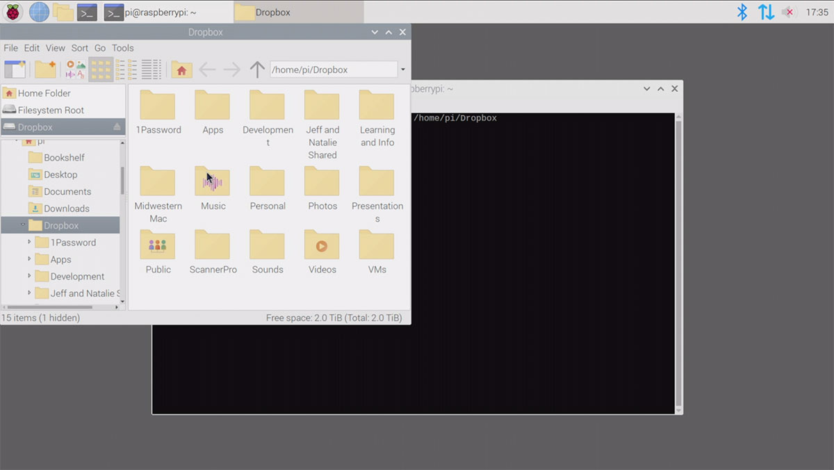 rclone mounting Dropbox on the Pi
