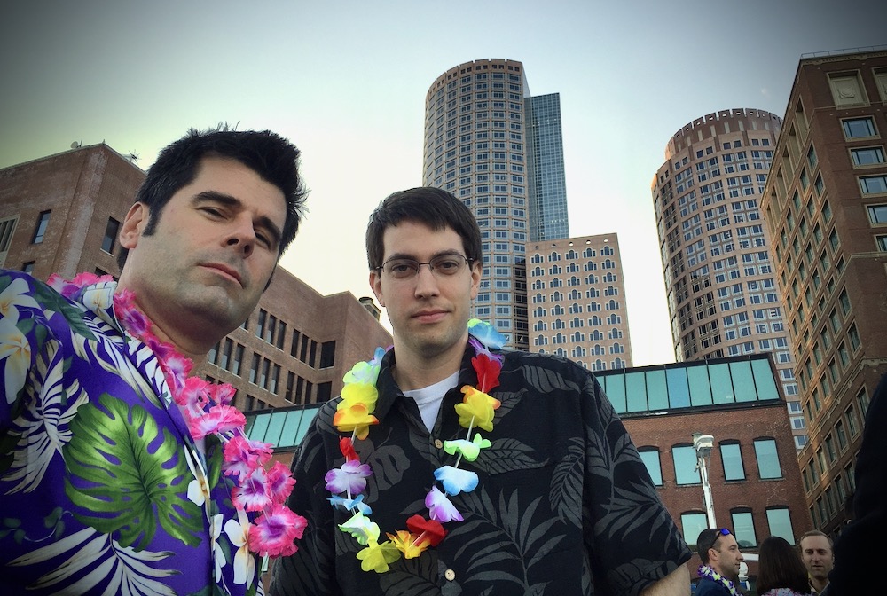 Chris Urban and Jeff Geerling in Hawaiian Shirts