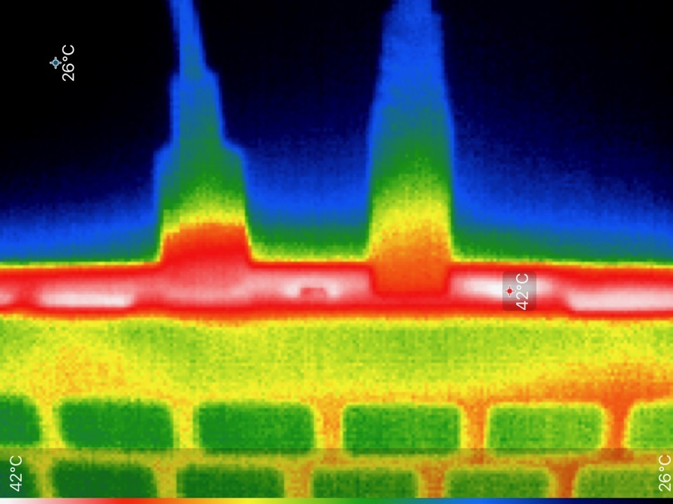 Raspberry Pi 400 external ports 42 degrees Celcius thermal IR camera