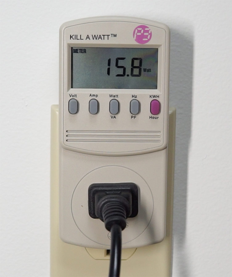 Kill A Watt Power Consumption showing 15.8W at 120V for Turing Pi