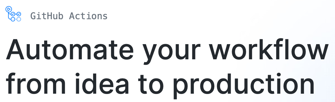 GitHub Actions logo tagline