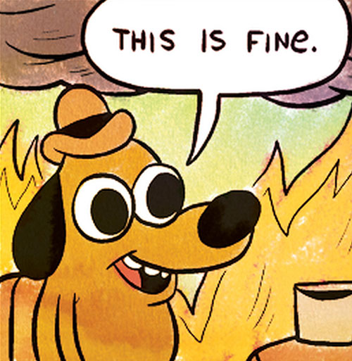 K.C. Green - This is fine dog in fire