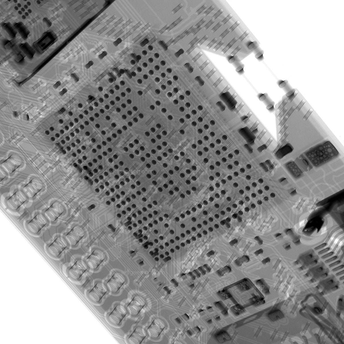 Raspberry Pi Zero 2 W BGA Xray pattern with mini Raspberry Pi Logo