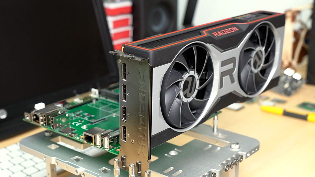 AMD Radeon GPU graphics card on Seaberry Raspberry Pi CM4 carrier