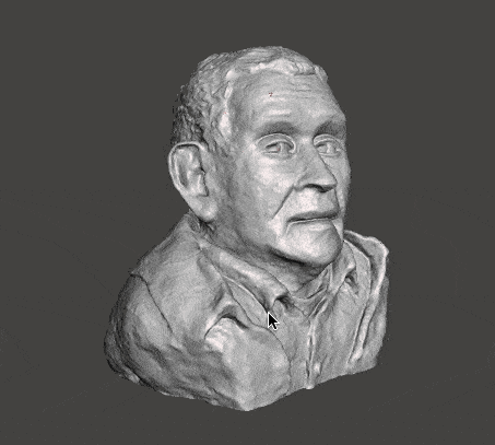 Final Grandpa statue in Meshmixer from COLMAP and OpenMVS