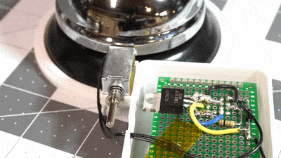 Clarence 2.0 Raspberry Pi Bell Slapper in action with solenoid dinging bell