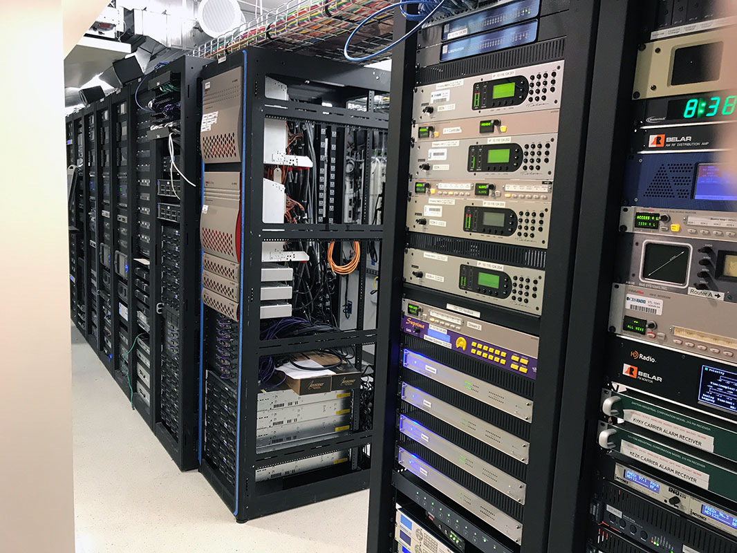 Rack room at KMOX Studios in St. Louis, MO