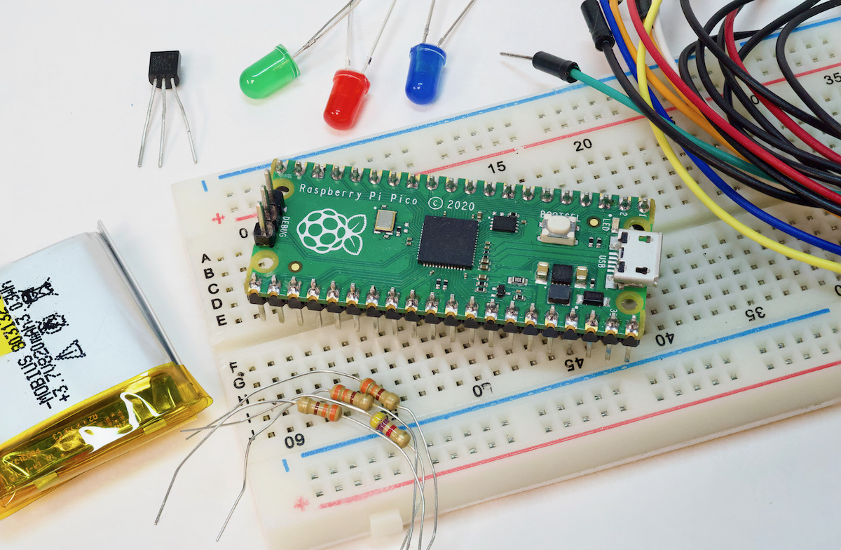 Raspberry Pi Pico on breadboard
