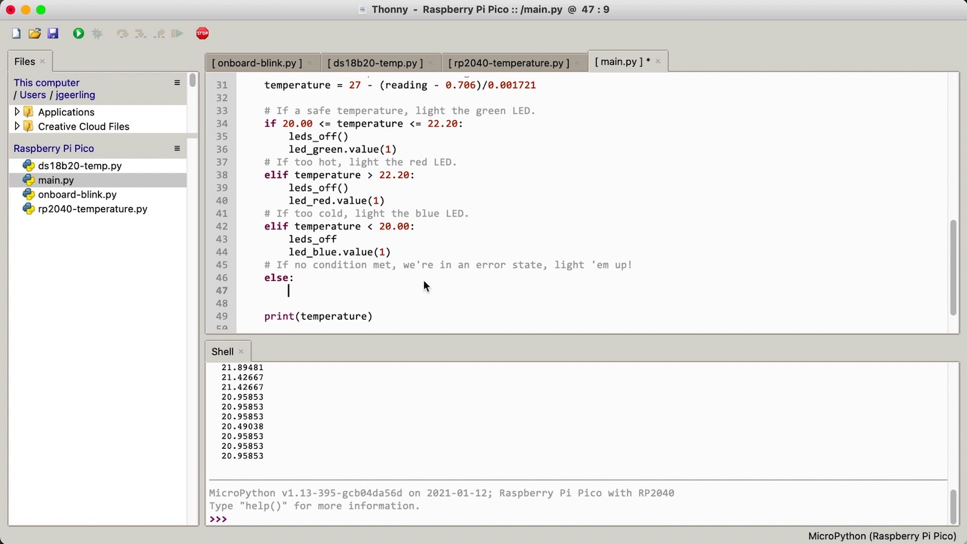 Thonny Python IDE with Raspberry Pi Pico