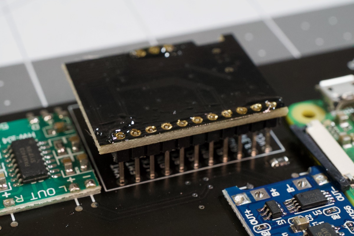 Flux on audio jack pins on Null 2 solder board