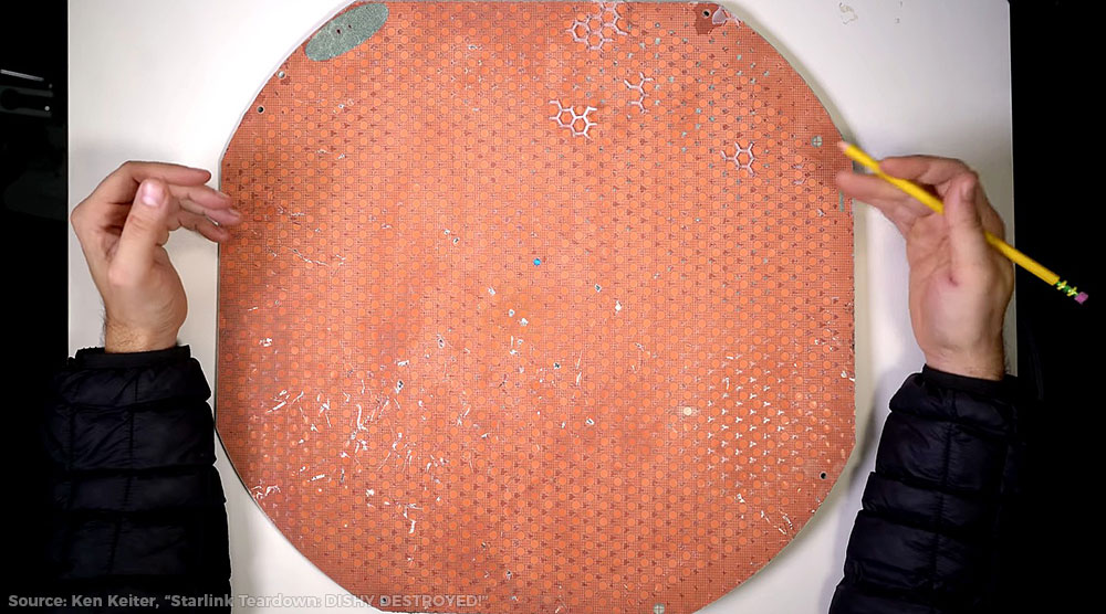 Dishy internal Starlink antenna array