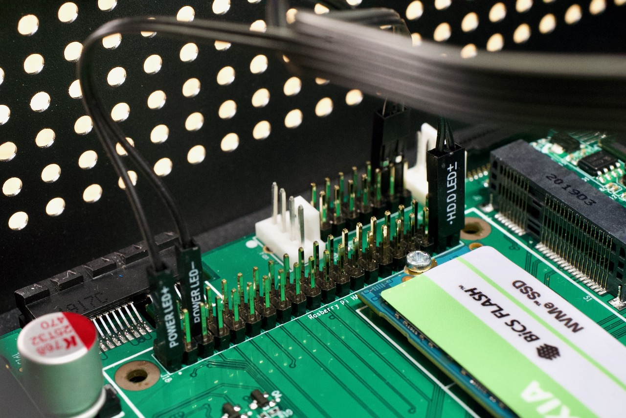 Power activity LEDs and button connections on Raspberry Pi GPIO for CM4 IO Board