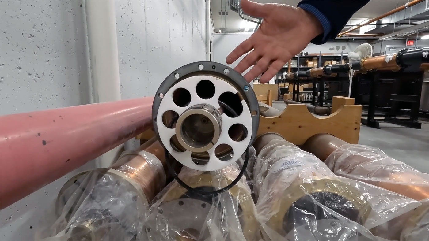 Hard line coax with teflon spacer and center conductor