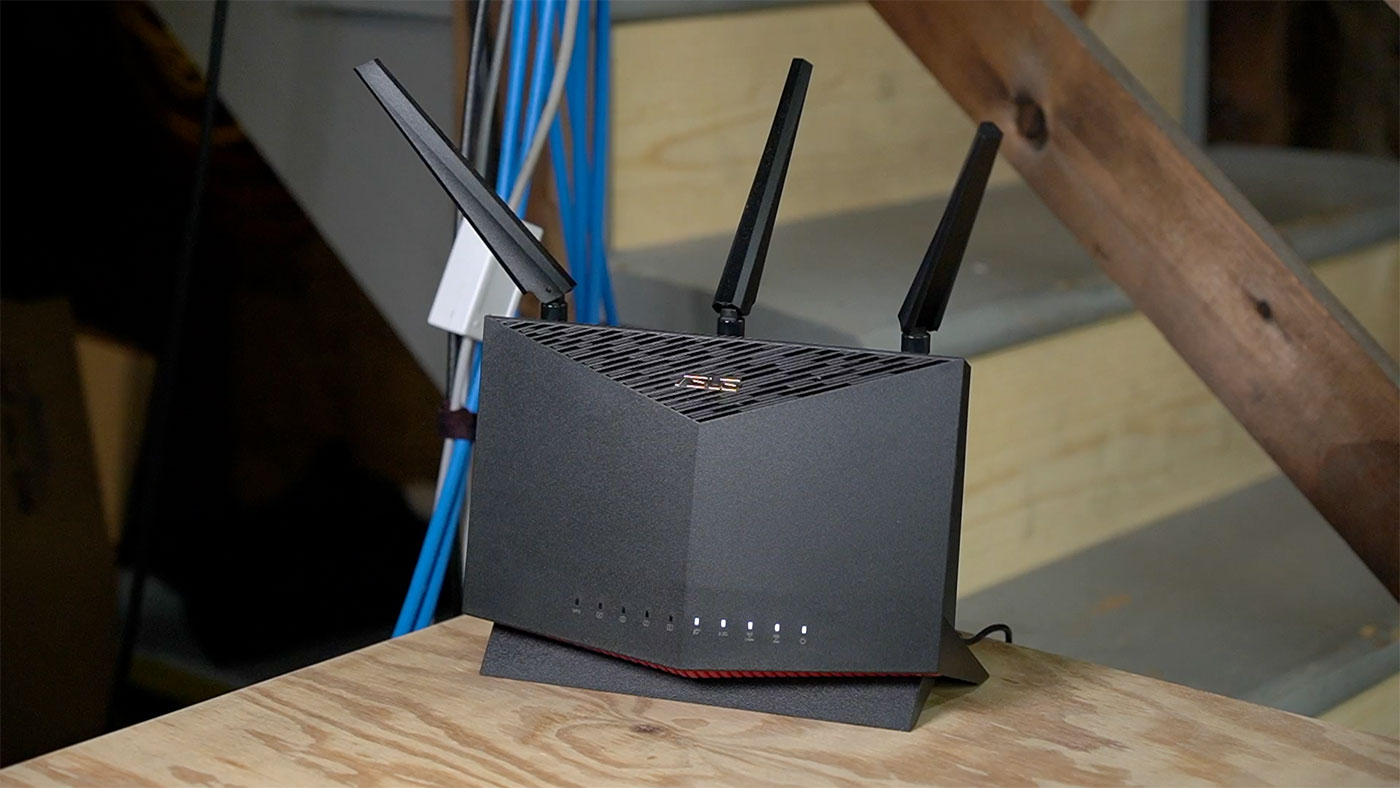 ASUS RT-AX86U in basement rack