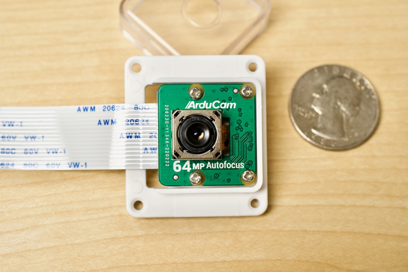 ArduCam 64mp Hardware next to quarter