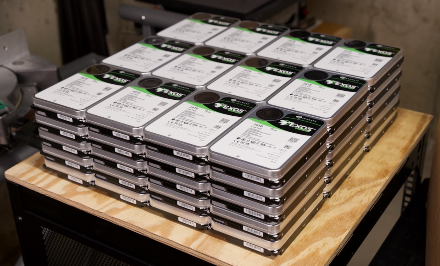 Petabyte of Seagate Exos Hard Drives