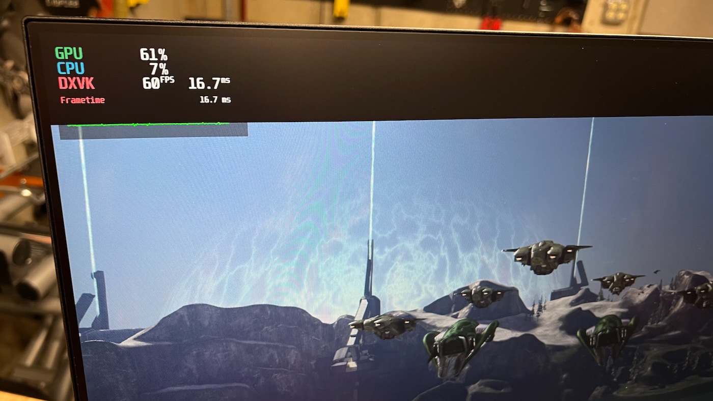 Halo 3 MCC at 60fps on RX 6700 XT using Steam in Ubuntu Linux with Proton