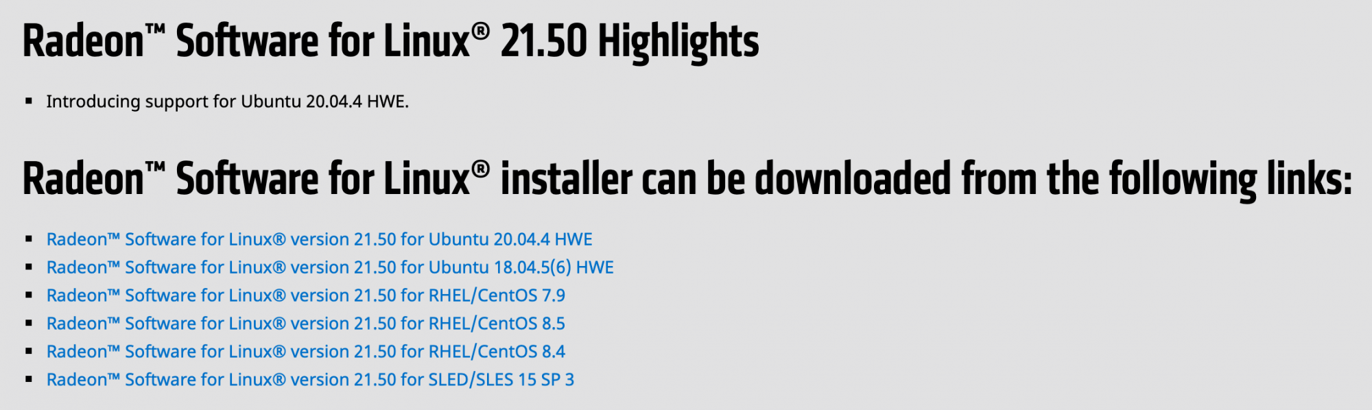 AMD Radeon Software for Linux Release Notes Downloads