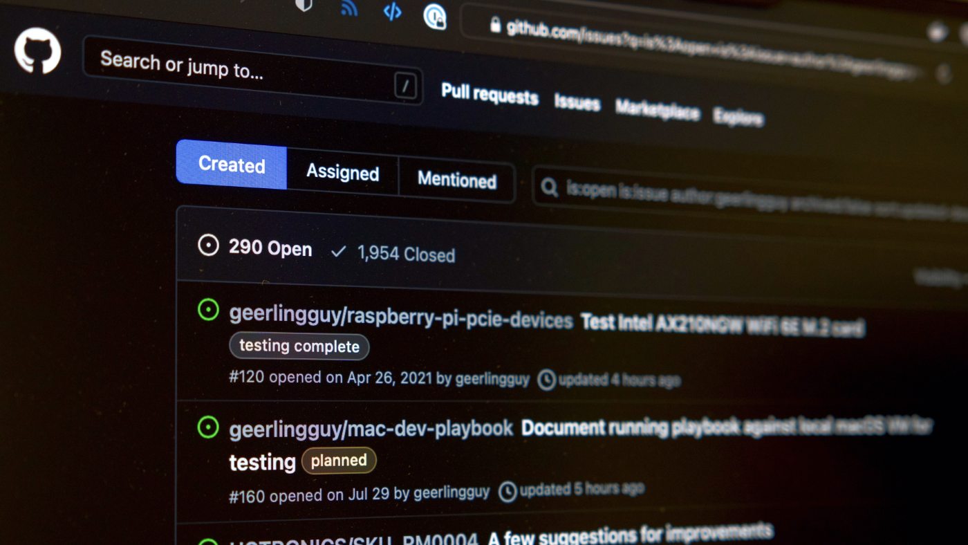 GitHub issues geerlingguy