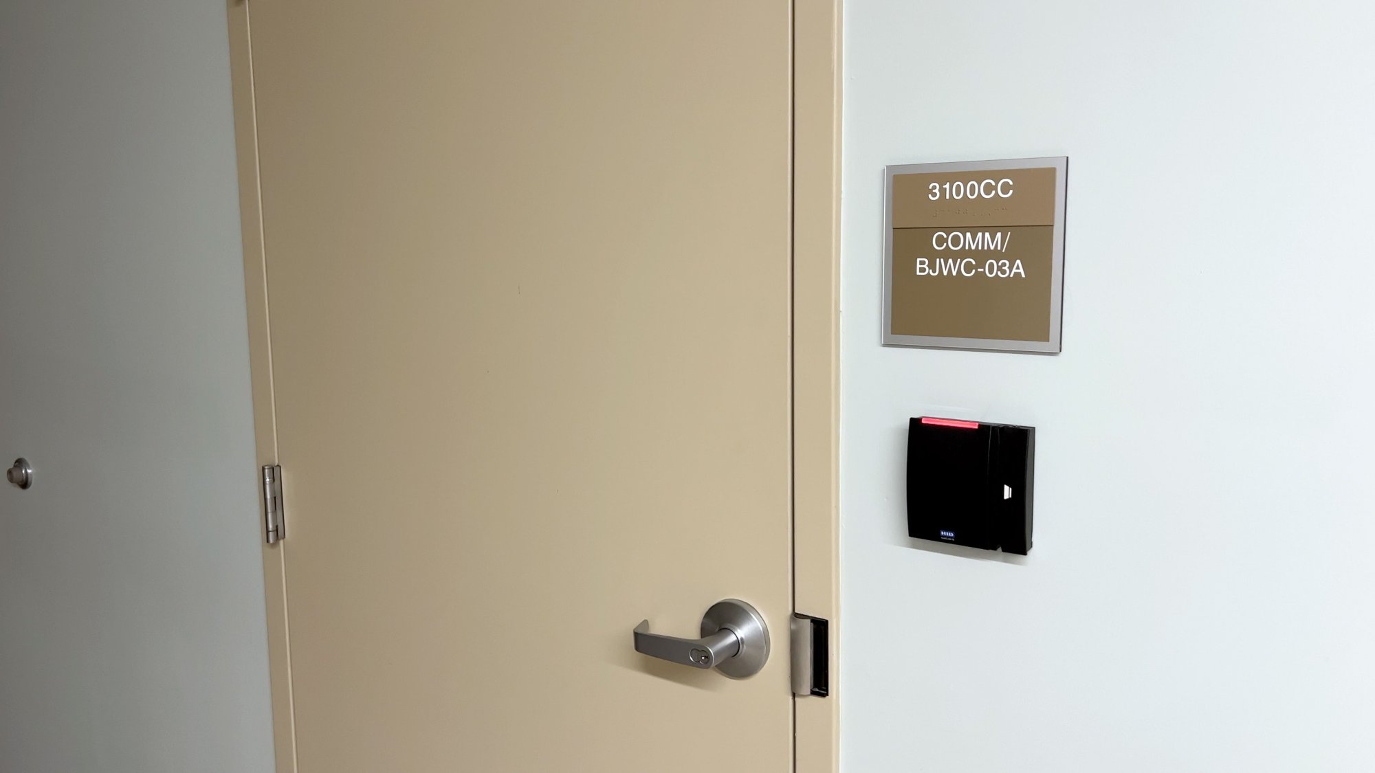 Comms room door at BJC West County Hospital