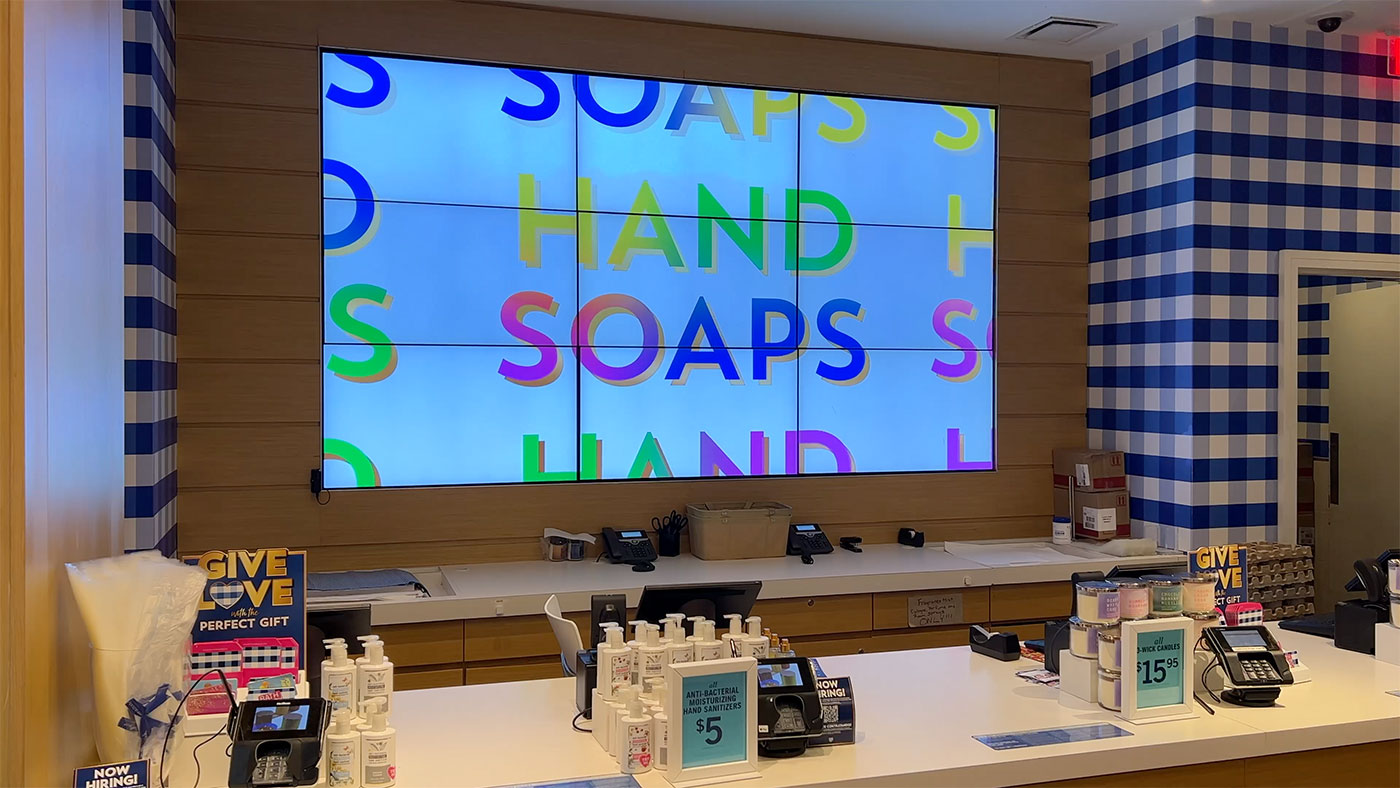 Bath & Body Works - multi-display wall digital signboard