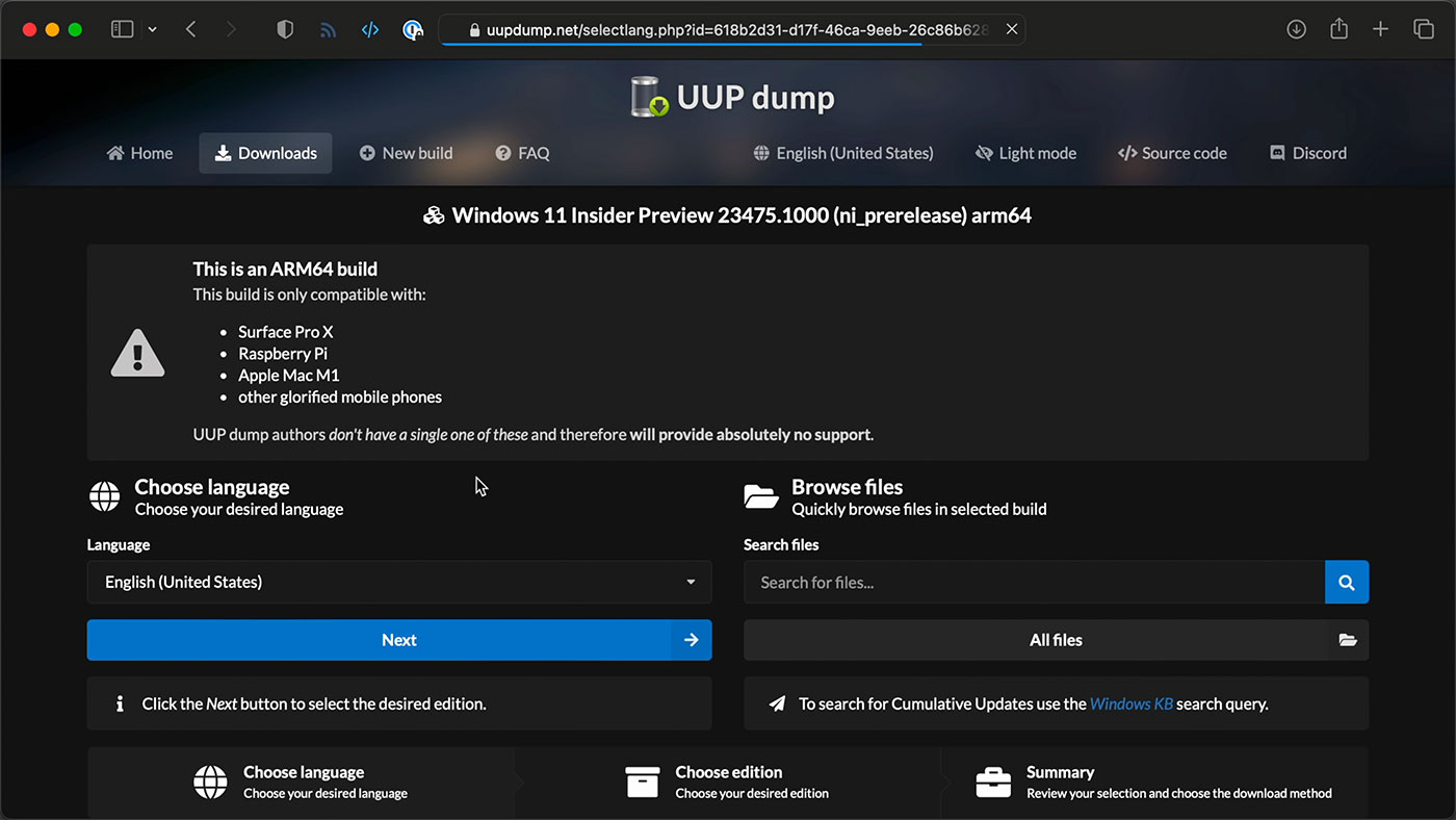 UUPDump AARCH64