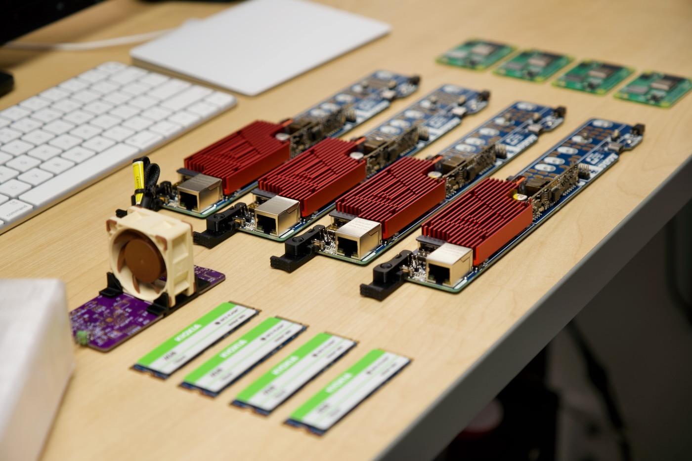 Compute Blades pre-assembly on Jeff Geerling's Desk