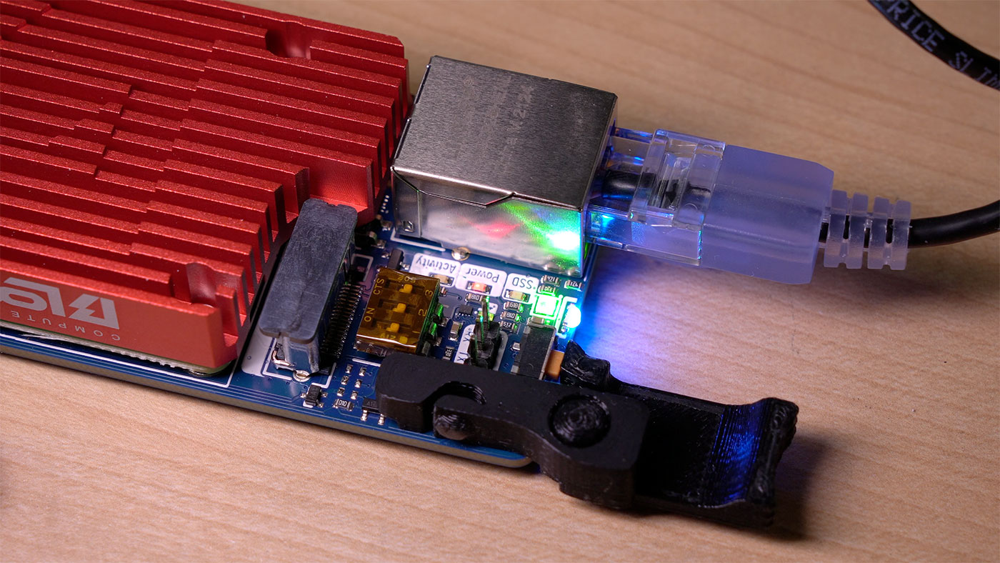 Compute Blade front - LEDs, button, Ethernet, and switches