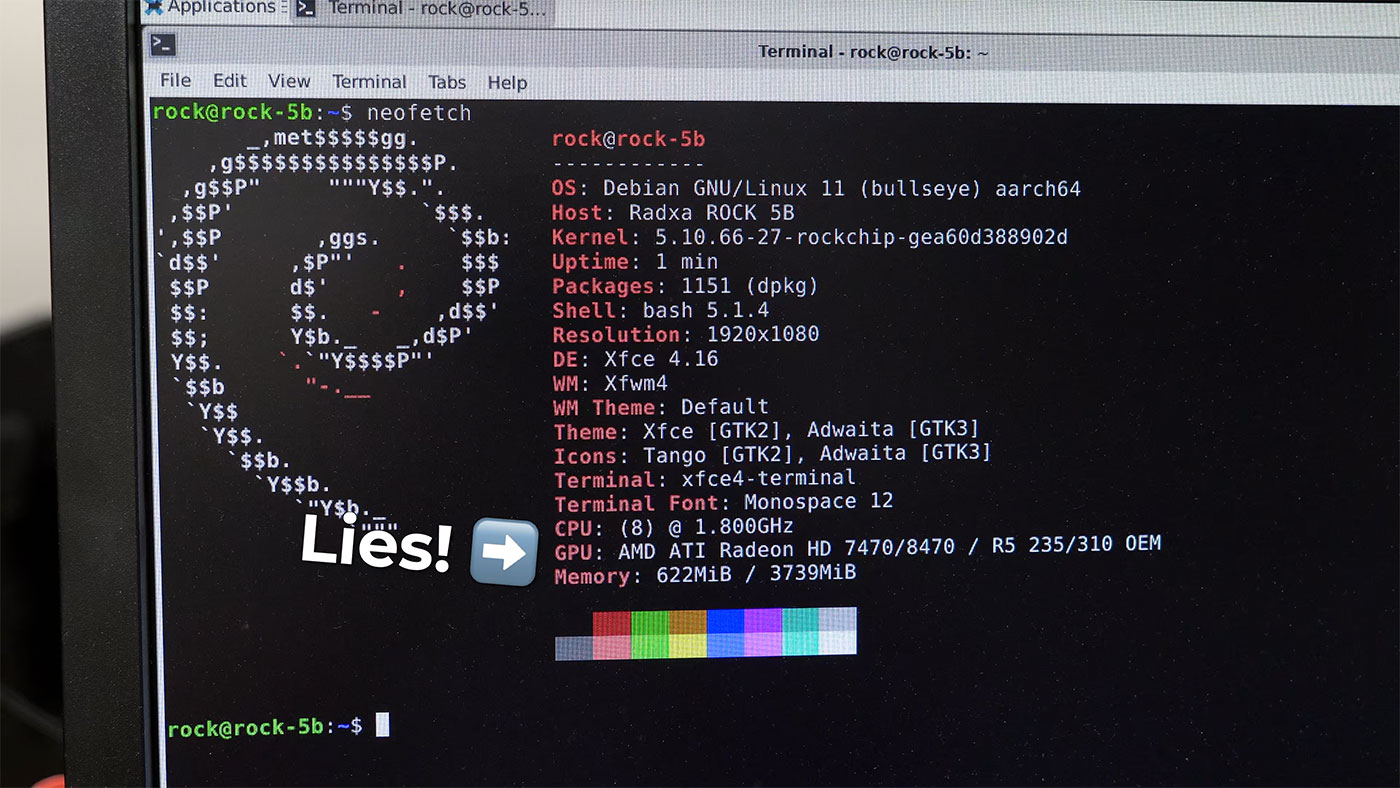 Neofetch lies about the active GPU on the Rock 5 model B