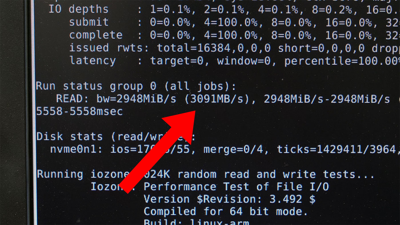 fio benchmark result PCIe Gen 3 NVMe SSD Kioxia XG6