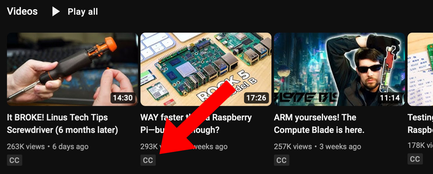 Closed Captions for YouTube videos