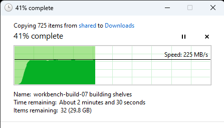 Samba file copy from Pi 5 to Windows 2.5 Gbps