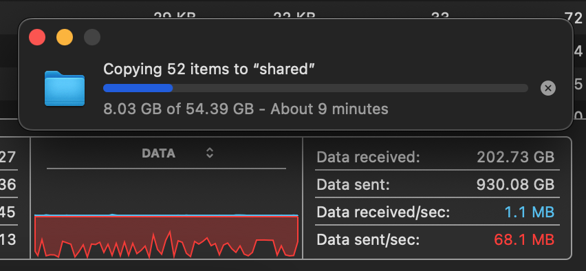 Samba file copy to Raspberry Pi 5 wild undulations