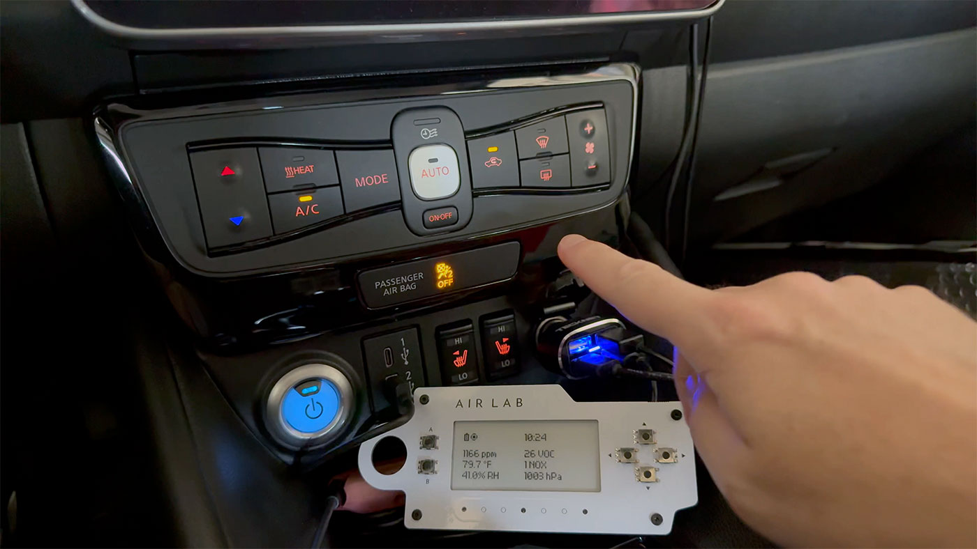 Air Lab in car - AC Recirculate button lit