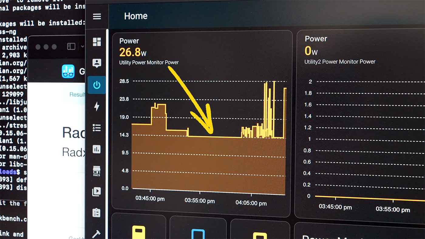 14W idle power draw Home Assistant graph Orion O6