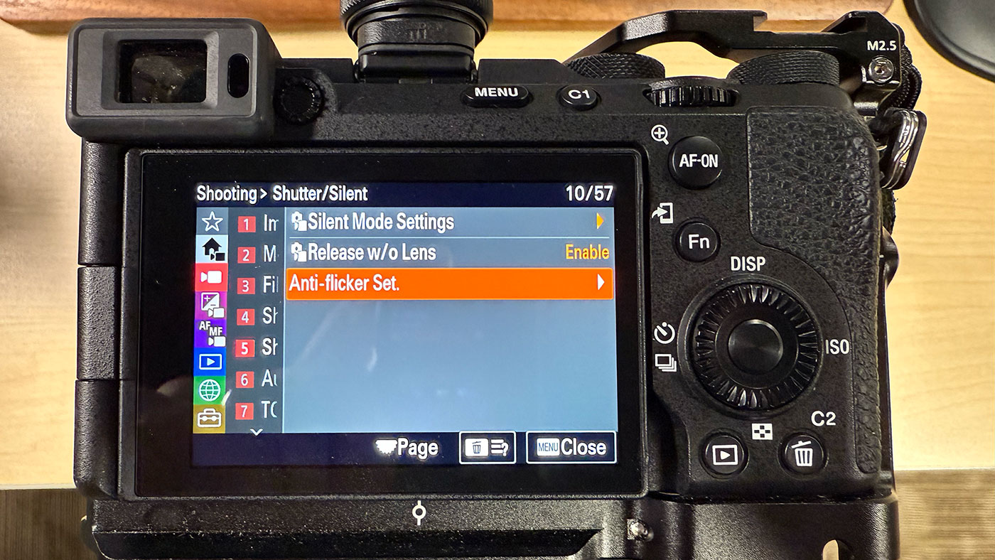 Sony A7CII Anti Flicker Setting for CRTs and TVs