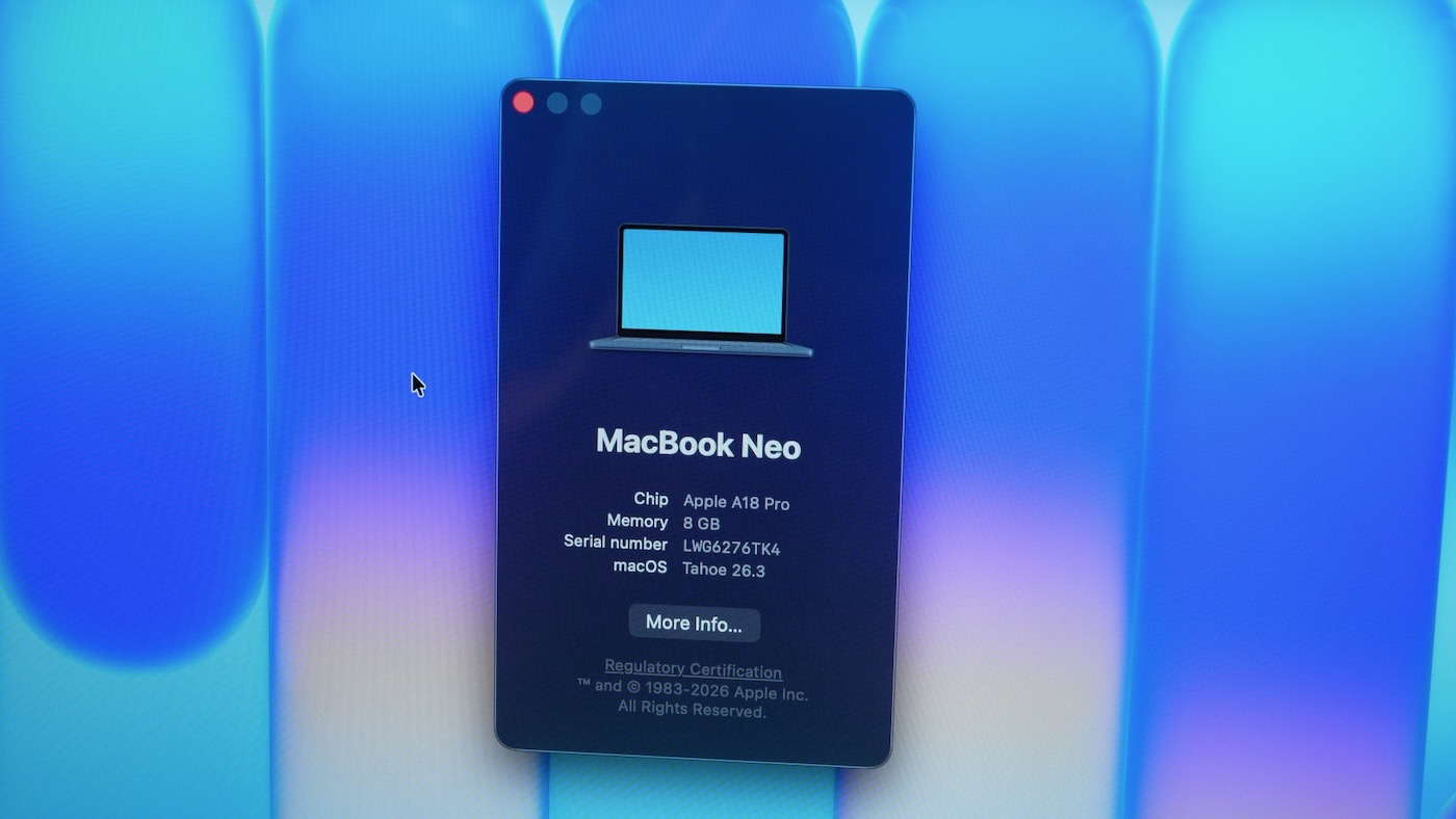 MacBook Neo About this Mac