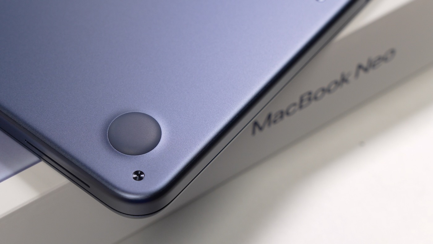 MacBook Neo Pentalobes near foot on bottom