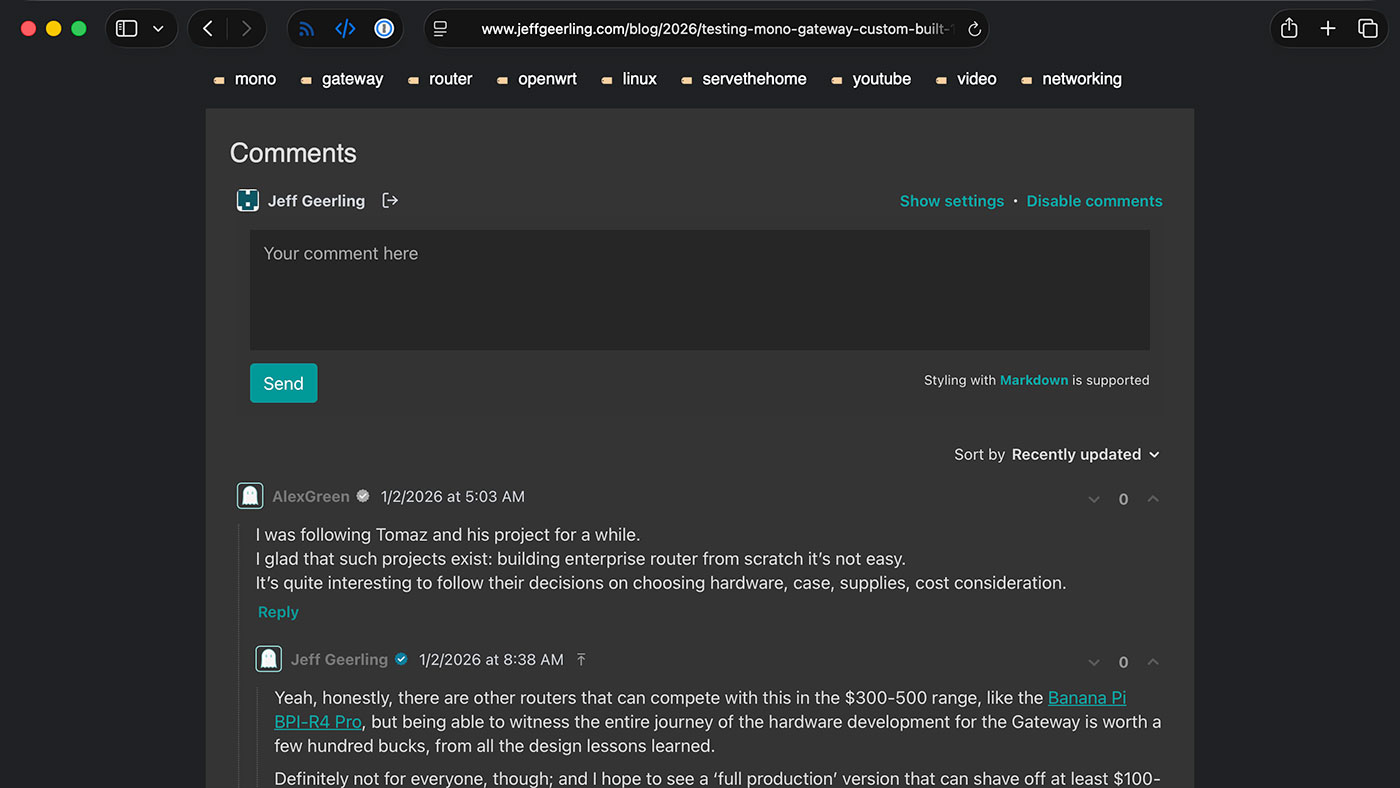 JeffGeerling.com - Remark42 comments example
