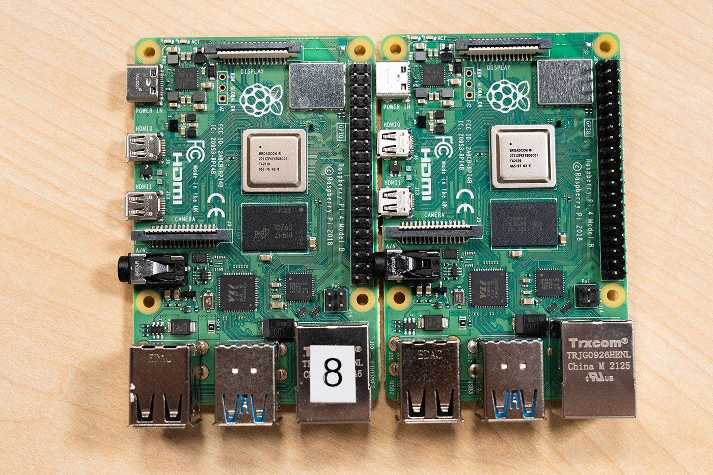 Special Value Pi 4 to the right of an older retail Pi 4