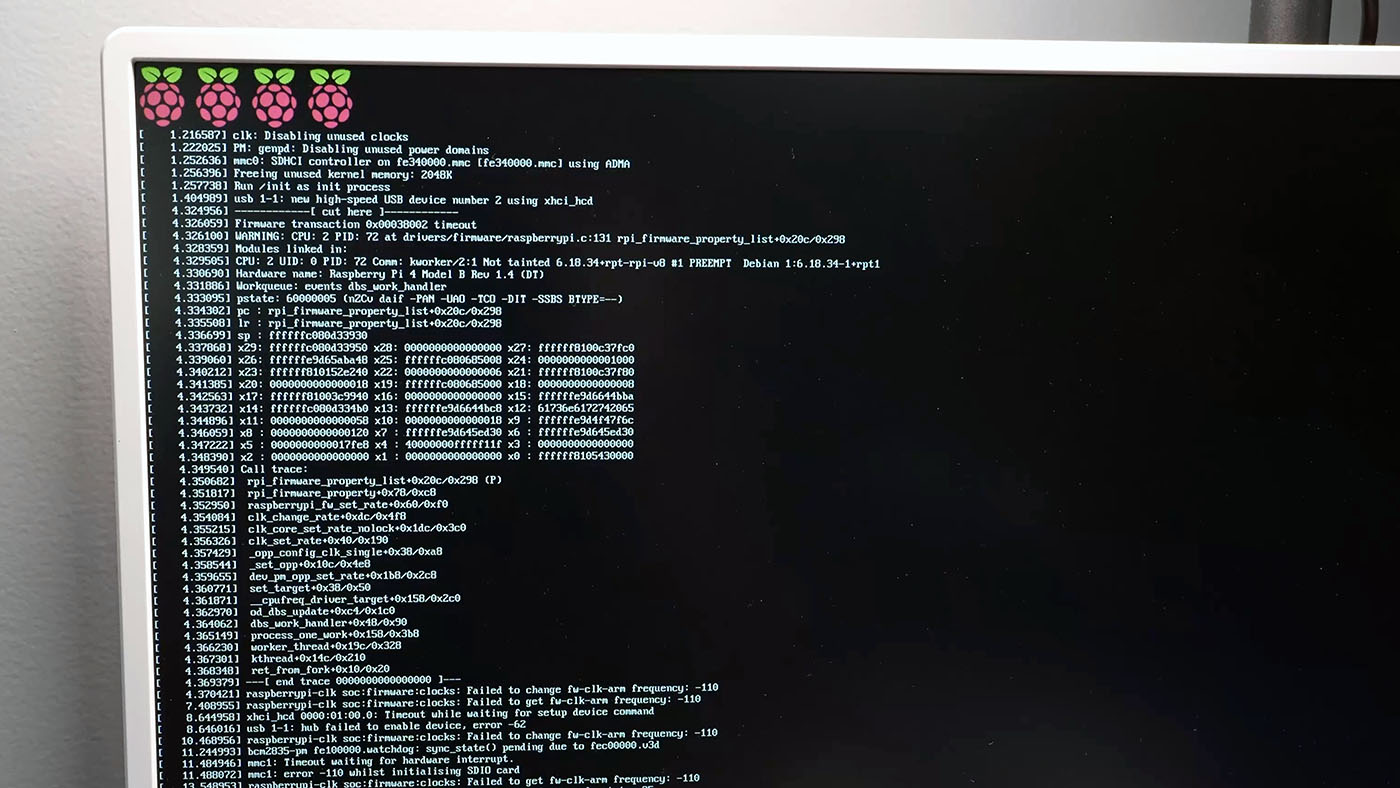 Special Value Pi 4 8GB kernel panic at bad clocks