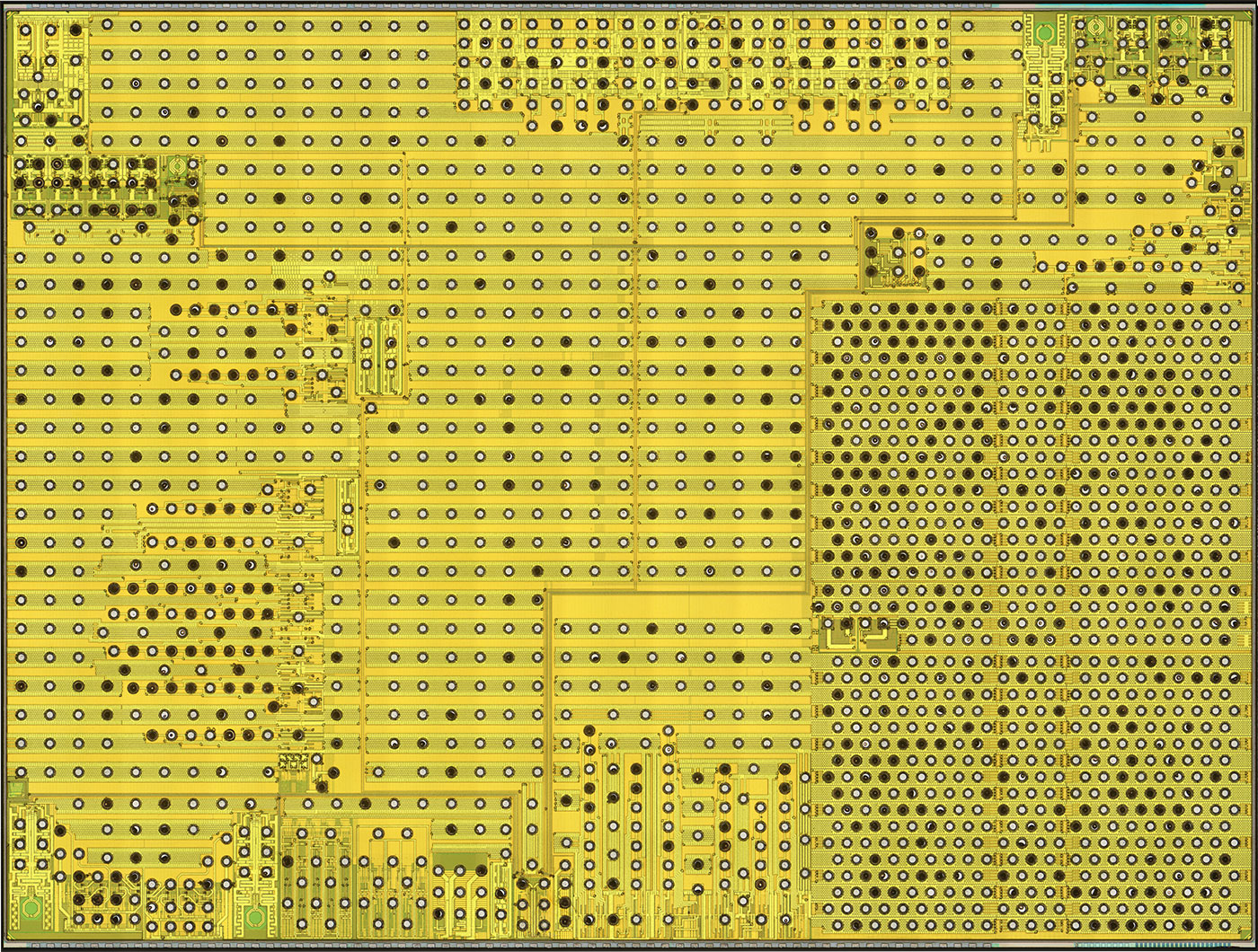 BCM2712 die shots - top layer polyimide