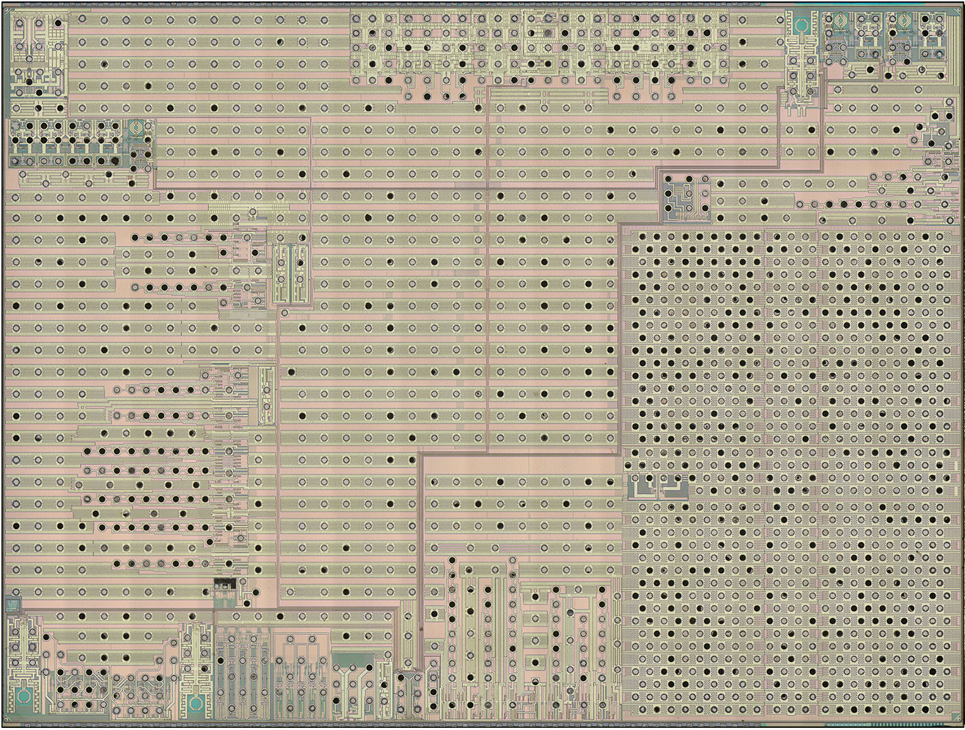 BCM2712 die shots - 2nd layer metal interconnects