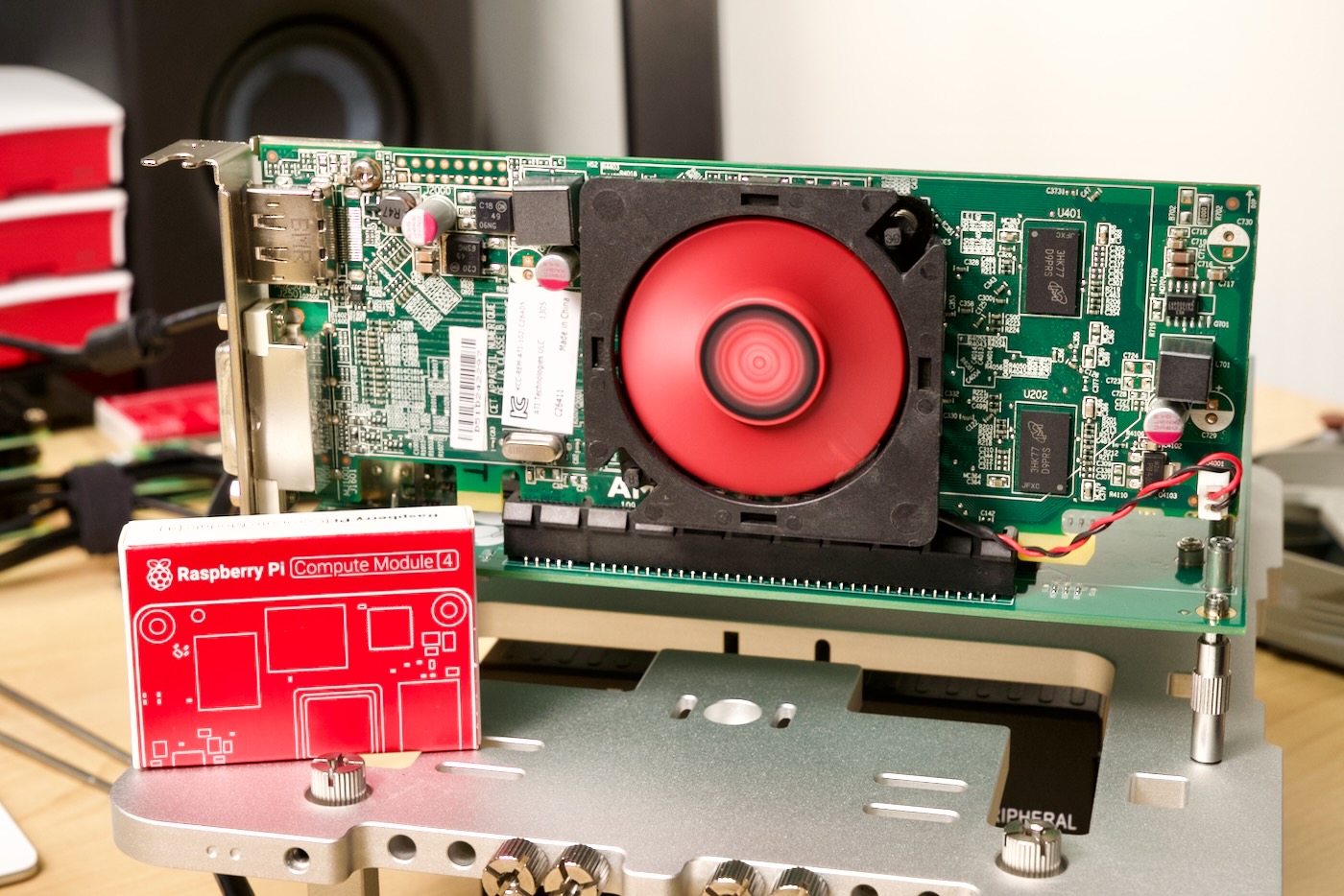 AMD Radeon HD 7450 Graphics card with Raspberry Pi Compute Module 4