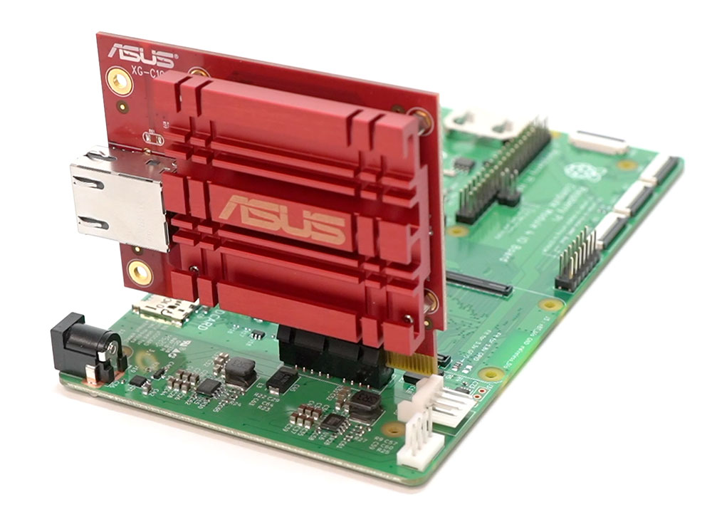 ASUS 10G NIC in Raspberry Pi Compute Module 4 IO Board